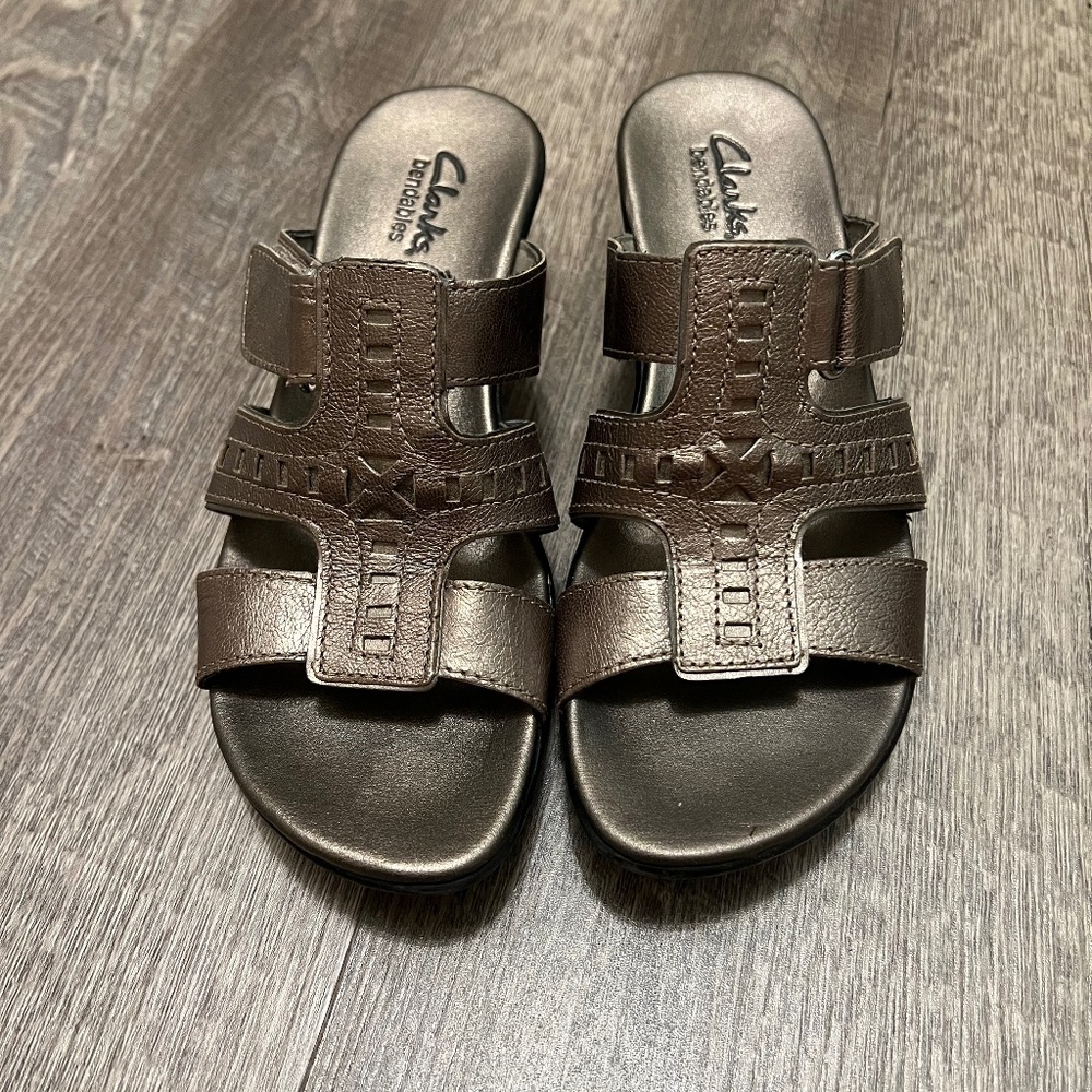 Clarks Bendables Ella Celtic Pewter Sandals